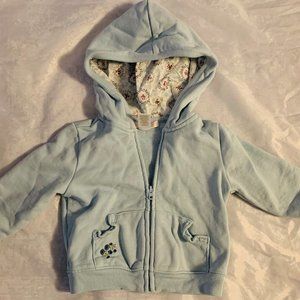 Janie and Jack 6-12 Months Blue Flower Zip Jacket